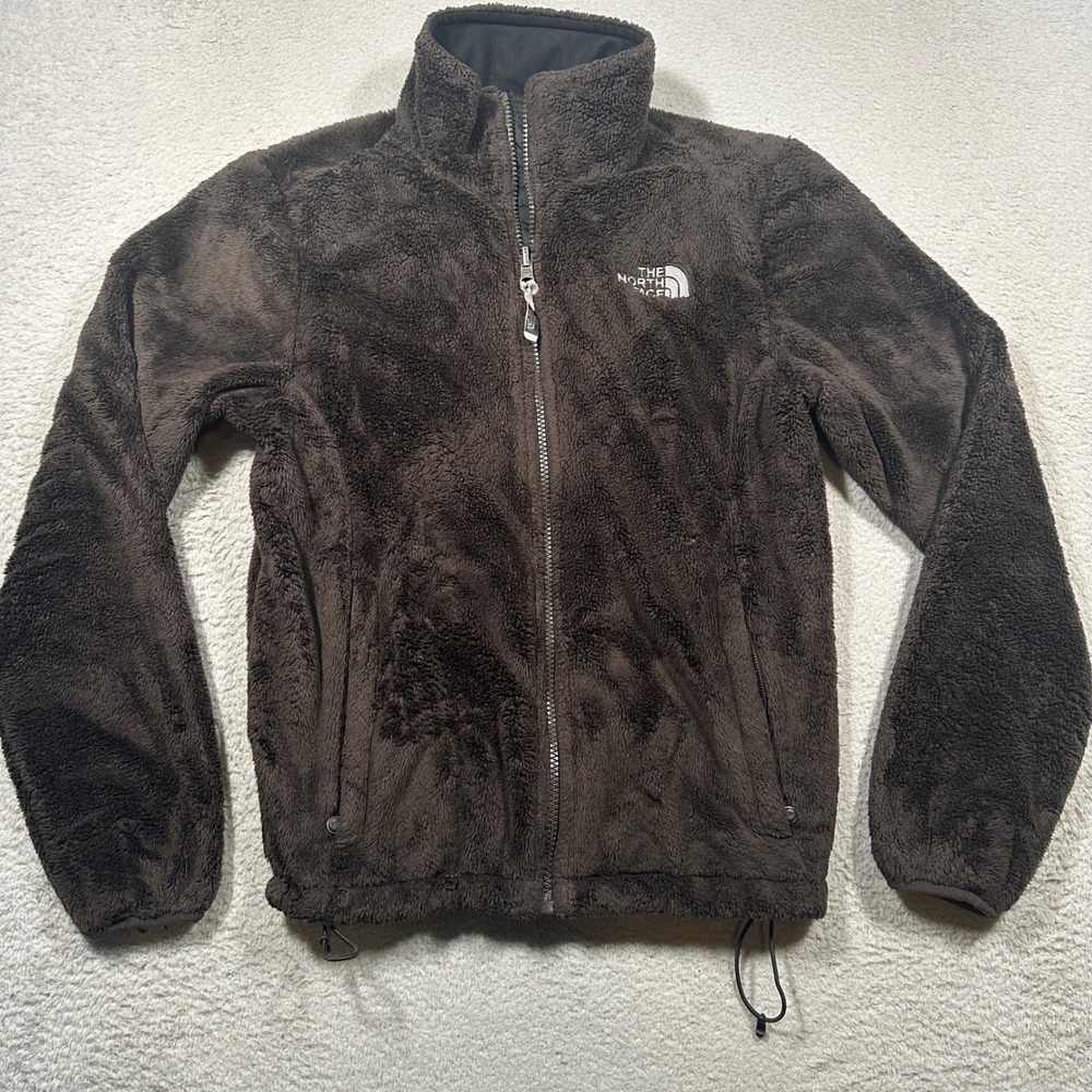 Y2K The North Face Osito Fleece Jacket Womens S Brown Full Zip Soft Fuzzy Fleece